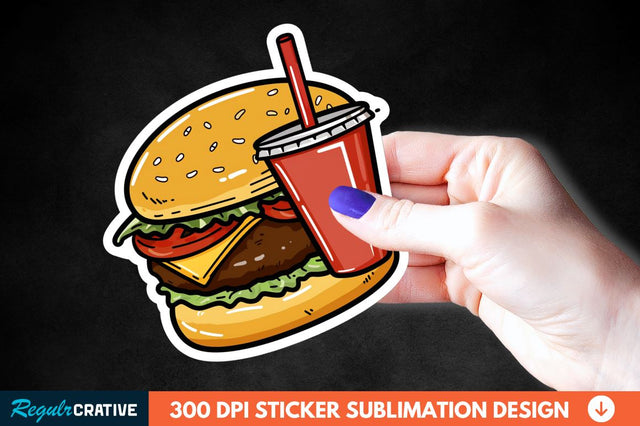 Fast Food Sticker Clipart Sublimation Regulrcrative 