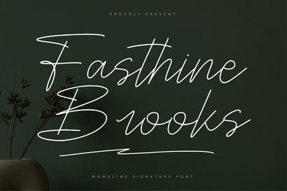 Fasthine Brooks - Monoline Signature Font Font Letterena Studios 