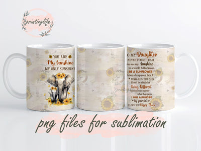 Fastpeace Daughter Gifts From Mom - Christmas Gifts For Daughter - Birthday Gifts For Daughter, Graduation Gifts For Daughter, Digital Design Download Mug Wrap Design, Mug Design PNG Sublimation PrintingLife 