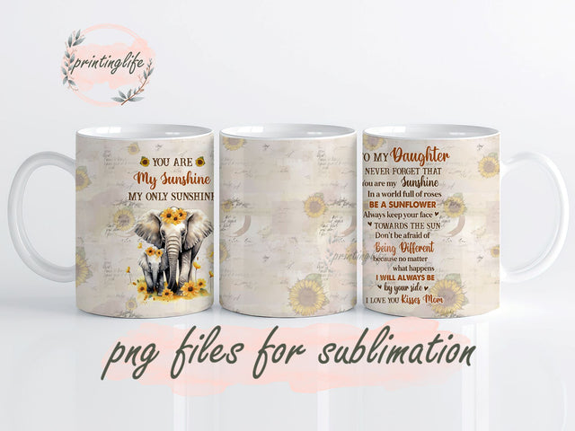 Fastpeace Daughter Gifts From Mom - Christmas Gifts For Daughter - Birthday Gifts For Daughter, Graduation Gifts For Daughter, Digital Design Download Mug Wrap Design, Mug Design PNG Sublimation PrintingLife 