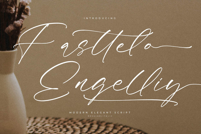 Fasttelo Engelliy - Modern Elegant Script Font Letterena Studios 