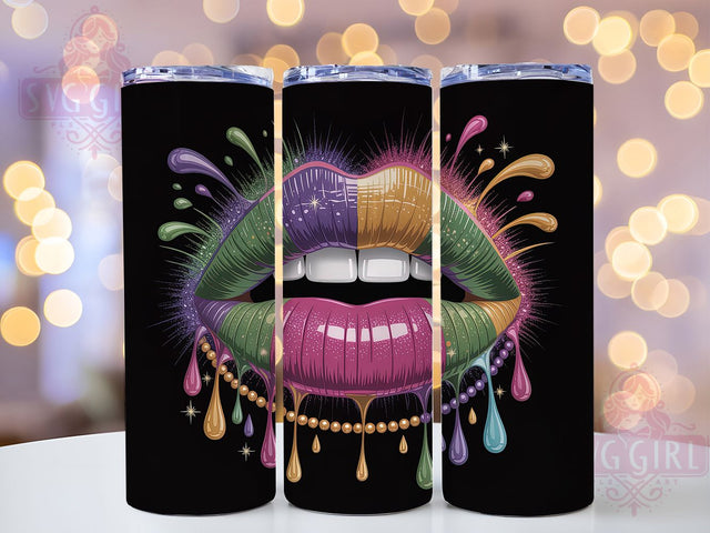 Fat Tuesday Mardi Gras Lips Tumbler, Fat Tuesday Carnival Wrap, Festive Party Cup, 20oz Sublimation Wrap, New Orleans Celebration Tumbler, Colorful Lips Design Cup, Mardi Gras Fat Tuesday Theme Wrap Sublimation SvggirlplusArt 