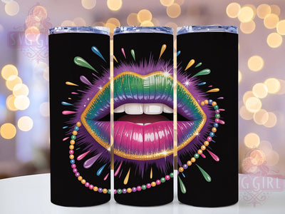 Fat Tuesday Mardi Gras Lips Tumbler, Fat Tuesday Carnival Wrap, Festive Party Cup, 20oz Sublimation Wrap, New Orleans Celebration Tumbler, Colorful Lips Design Cup, Mardi Gras Fat Tuesday Theme Wrap Sublimation SvggirlplusArt 