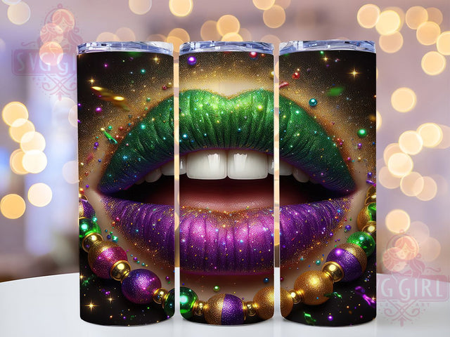 Fat Tuesday Mardi Gras Lips Tumbler, Fat Tuesday Carnival Wrap, Festive Party Cup, 20oz Sublimation Wrap, New Orleans Celebration Tumbler, Colorful Lips Design Cup, Mardi Gras Fat Tuesday Theme Wrap Sublimation SvggirlplusArt 