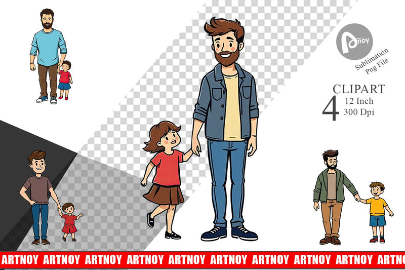 Father and Child Clipart Sublimation artnoy 