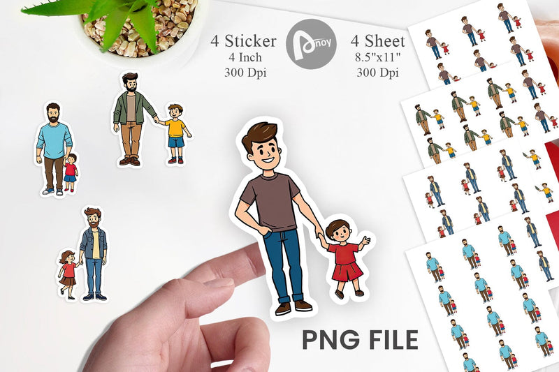 Father and Child Sticker Sublimation artnoy 