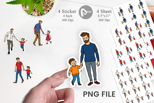 Father and Child Sticker Sublimation artnoy 