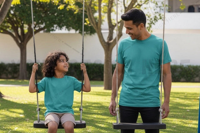 Father and daughter matching t-shirt set Mock Up Photo Regulrcrative 