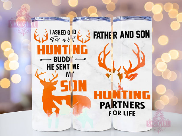 Father And Son Hunting Partner 20oz Tumbler, Deer Hunting Tumbler Png, Straight Tapered Tumbler Wrap, Instant Digital Download Sublimation SvggirlplusArt 