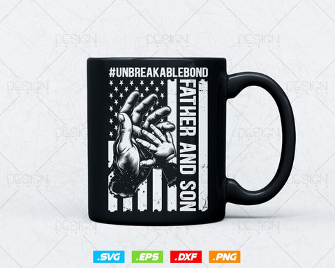 Father and Son Unbreakable Bond Fathers Day Svg, 4th of July USA American Flag Patriotic Vintage Png T shirt Design Gifts, Instant Download SVG DesignDestine 