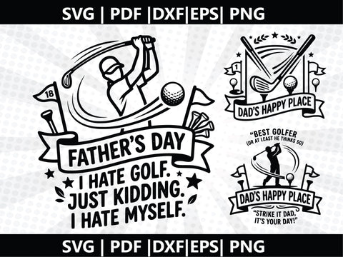 Father day Dad golf-club quotes 01 SVG SVG Johan Ru designs 