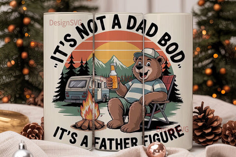 Father Figure Bear 20oz Tumbler Sublimation DesignSVG 