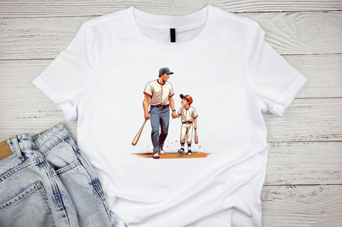 Father Loves Baseball Watercolor Clipart Bundle Sublimation Designangry 