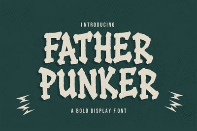 Father Punker | Bold Punk Display Font Font Mozzatype 
