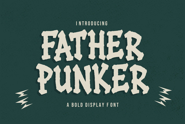 Father Punker | Bold Punk Display Font Font Mozzatype 