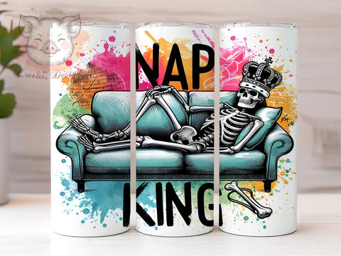 Father Skeleton Lazy 20oz Tumbler Png, Straight & Tapered Tumbler Png, Nap King Tumbler Png, Digital Download PNG Sublimation Lara' s Designs 