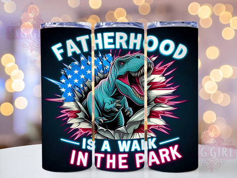 Fatherhood Is A Walk In The Park 20oz Tumbler Wrap Sublimation Design, Straight Tapered Tumbler Wrap, 4th of July Tumbler Png, Instant Digital Download Sublimation SvggirlplusArt 