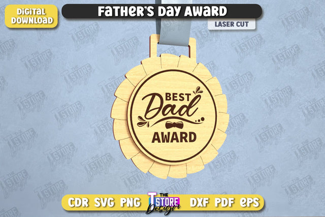 Father's Day Award | Wooden Trophy | Personalized Award for Dad | CNC File SVG The T Store Design 