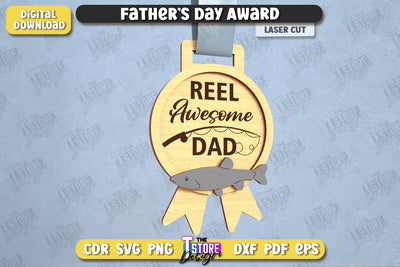 Father's Day Award | Wooden Trophy | Personalized Award for Dad | CNC File SVG The T Store Design 