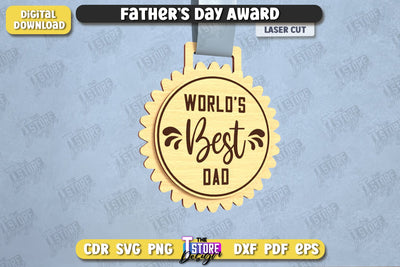 Father's Day Award | Wooden Trophy | Personalized Award for Dad | CNC File SVG The T Store Design 