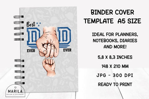 Father's Day Binder Cover Printable #1 Digital Pattern Marilakits 