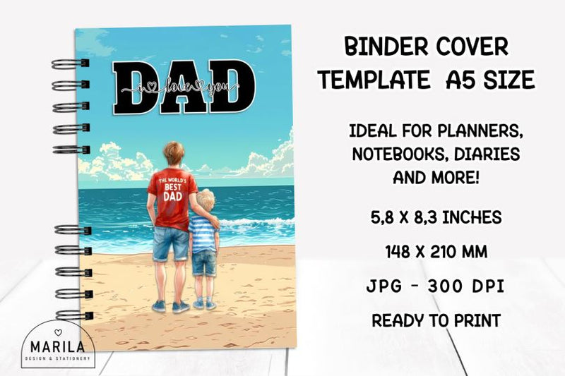 Father's Day Binder Cover Printable #10 Digital Pattern Marilakits 