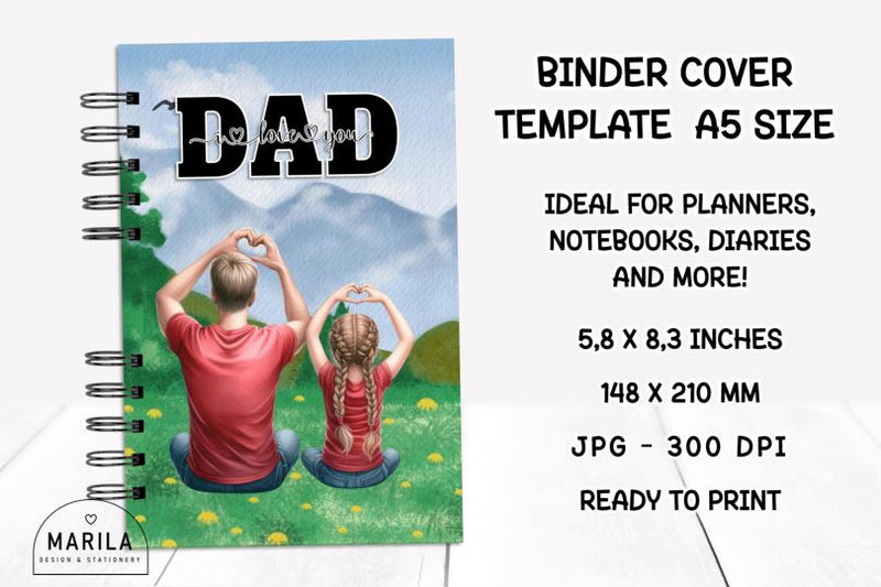 Father's Day Binder Cover Printable #11 Digital Pattern Marilakits 