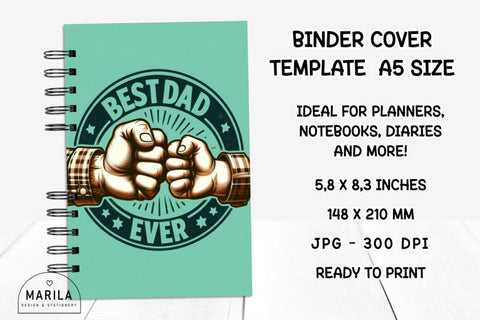 Father's Day Binder Cover Printable #12 Digital Pattern Marilakits 