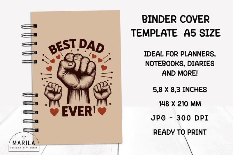 Father's Day Binder Cover Printable #13 Digital Pattern Marilakits 