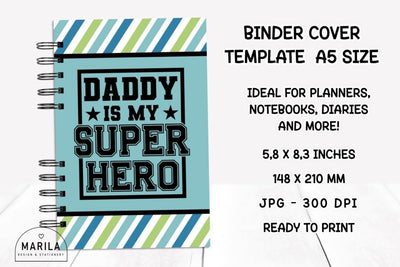 Father's Day Binder Cover Printable #14 Digital Pattern Marilakits 