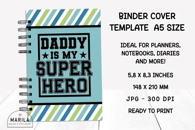 Father's Day Binder Cover Printable #14 Digital Pattern Marilakits 