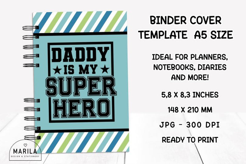 Father's Day Binder Cover Printable #14 Digital Pattern Marilakits 