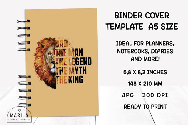 Father's Day Binder Cover Printable #15 Digital Pattern Marilakits 