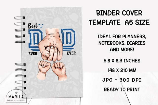Father's Day Binder Cover Printable #2 Digital Pattern Marilakits 