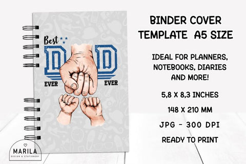 Father's Day Binder Cover Printable #2 Digital Pattern Marilakits 