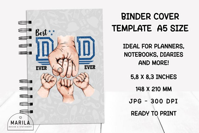 Father's Day Binder Cover Printable #3 Digital Pattern Marilakits 