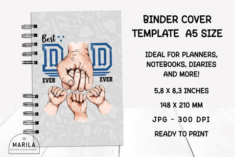 Father's Day Binder Cover Printable #3 Digital Pattern Marilakits 