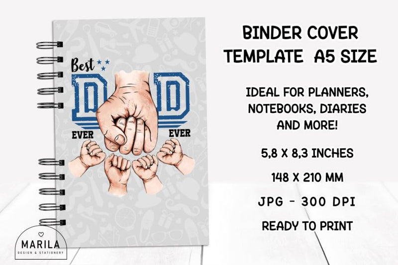 Father's Day Binder Cover Printable #4 Digital Pattern Marilakits 