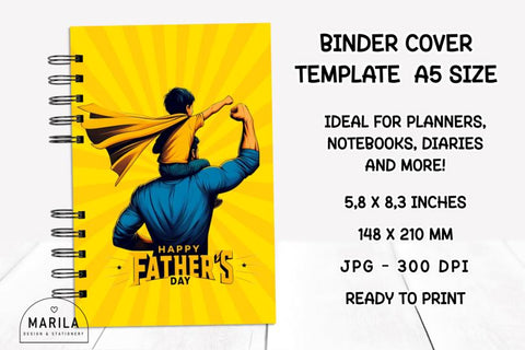Father's Day Binder Cover Printable #5 Digital Pattern Marilakits 