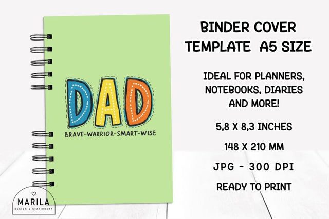 Father's Day Binder Cover Printable #6 Digital Pattern Marilakits 