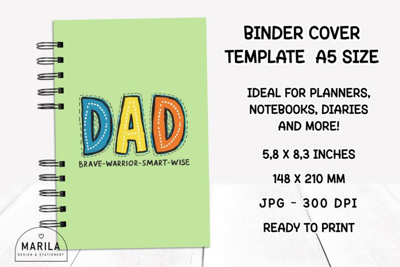 Father's Day Binder Cover Printable #6 Digital Pattern Marilakits 