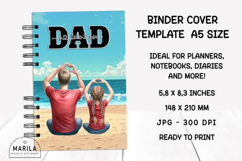 Father's Day Binder Cover Printable #7 Digital Pattern Marilakits 