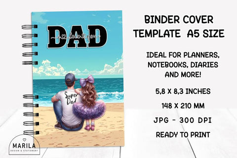 Father's Day Binder Cover Printable #8 Digital Pattern Marilakits 