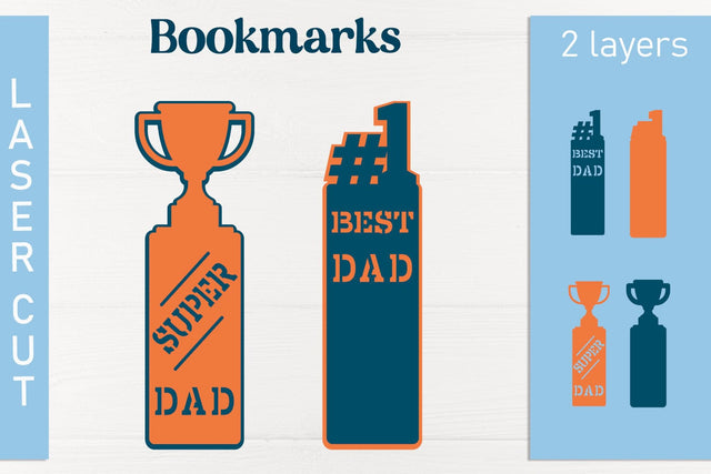 Fathers day bookmark svg, Layered template, Best dad SVG AnastasiyaArtDesign 
