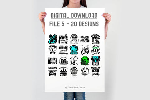 Fathers Day Bundle SVG | Dad SVG Bundle | Dad T-Shirt Design SVG TonisArtStudio 