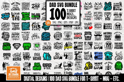 Fathers Day Bundle SVG | Dad SVG Bundle | Dad T-Shirt Design SVG TonisArtStudio 