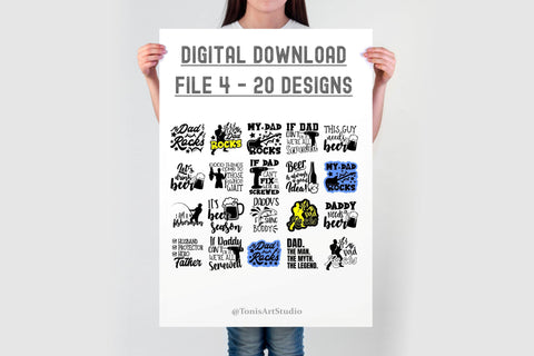 Fathers Day Bundle SVG | Dad SVG Bundle | Dad T-Shirt Design SVG TonisArtStudio 