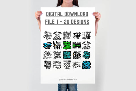 Fathers Day Bundle SVG | Dad SVG Bundle | Dad T-Shirt Design SVG TonisArtStudio 