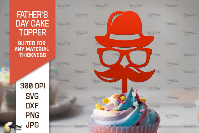 Father's Day Cake Topper SVG. Cupcake Topper Laser Cut SVG Evgenyia Guschina 