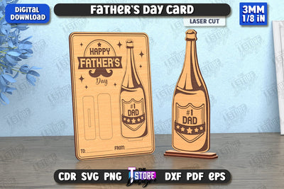Father’s Day Card | Gift Idea | Greeting Card | Gift for Grandpa | CNC File SVG The T Store Design 